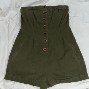 Forever21 button up Army green Romper!